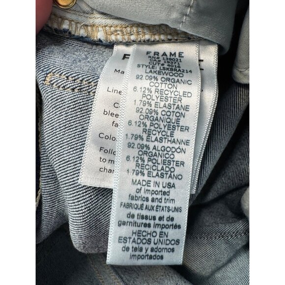Frame Le Sylvie Kick Boot Size 26 Raw Hem Stretchy Dark Wash Jeans NWT $225 - Picture 6 of 10